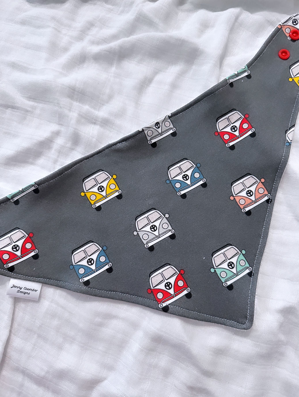 Vintage bus bandana bib