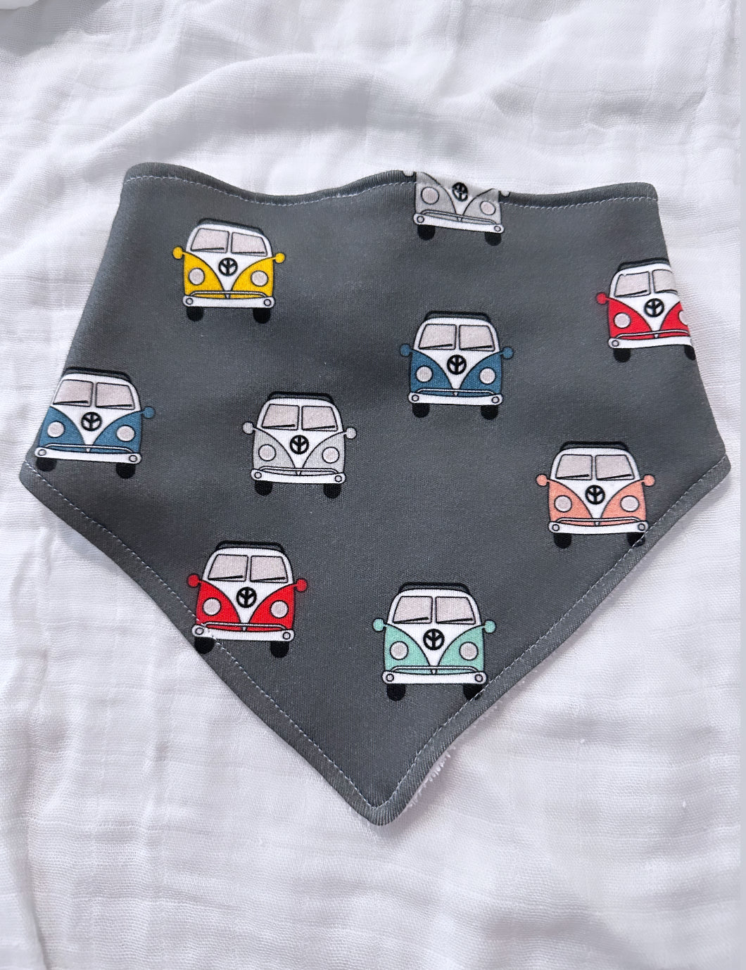 Vintage bus bandana bib