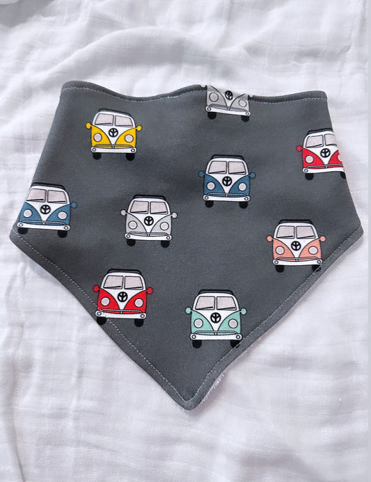 Vintage bus bandana bib