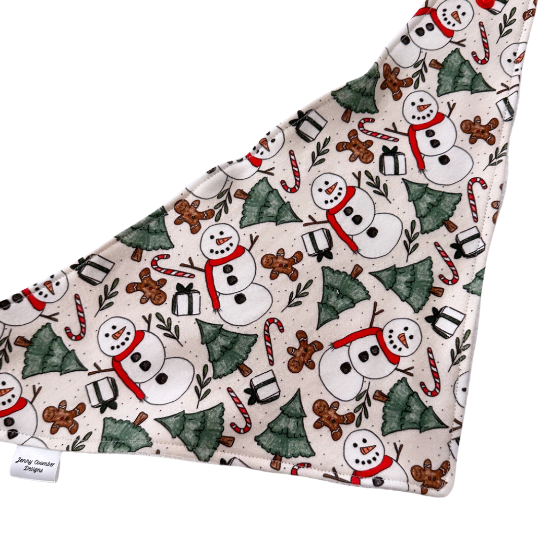 Snowman party Bandana bib