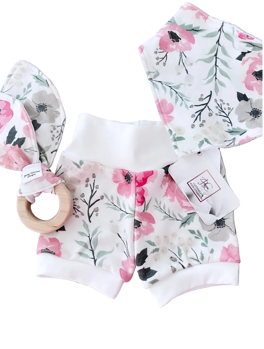 Short fleuri rose aquarelle