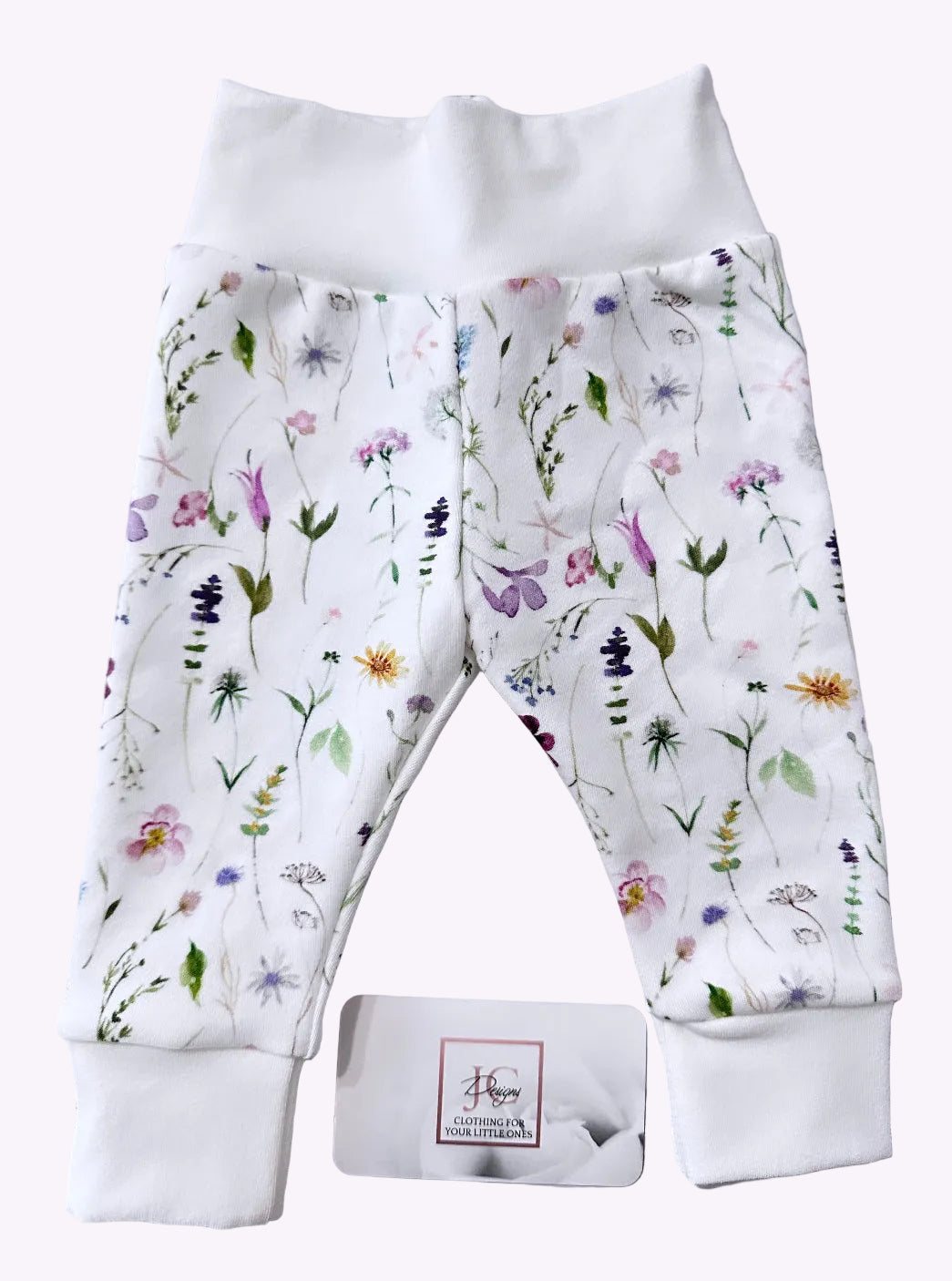 Legging violet à fleurs sauvages