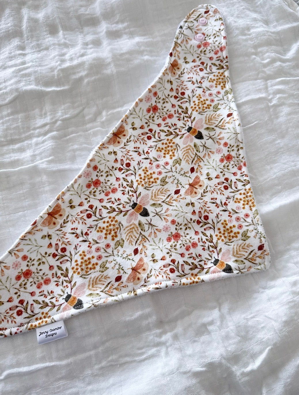 Honey bloom bandana bib