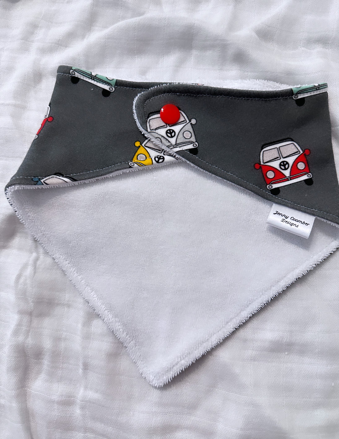Vintage bus bandana bib