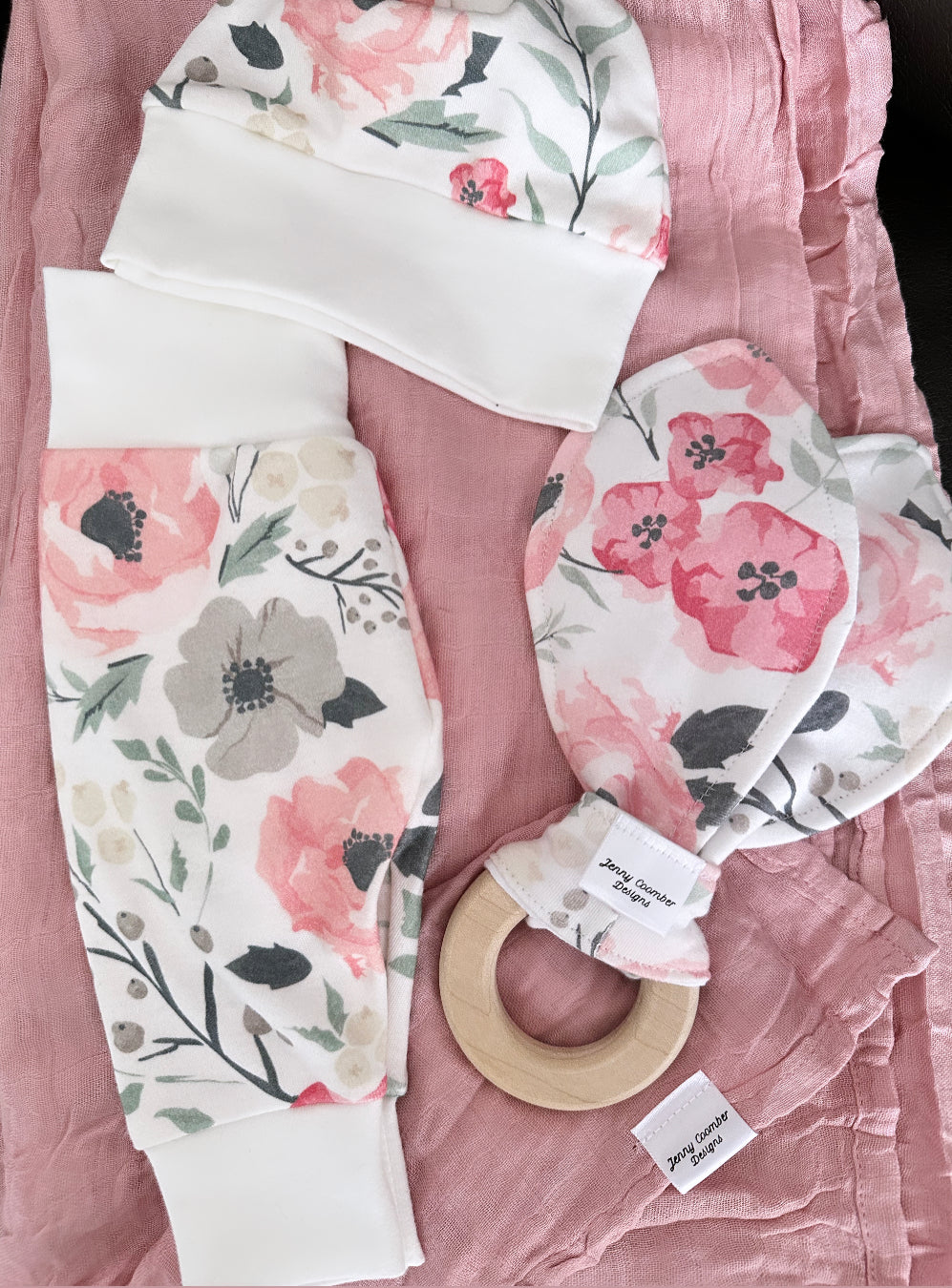 Rose muslin swaddle blanket