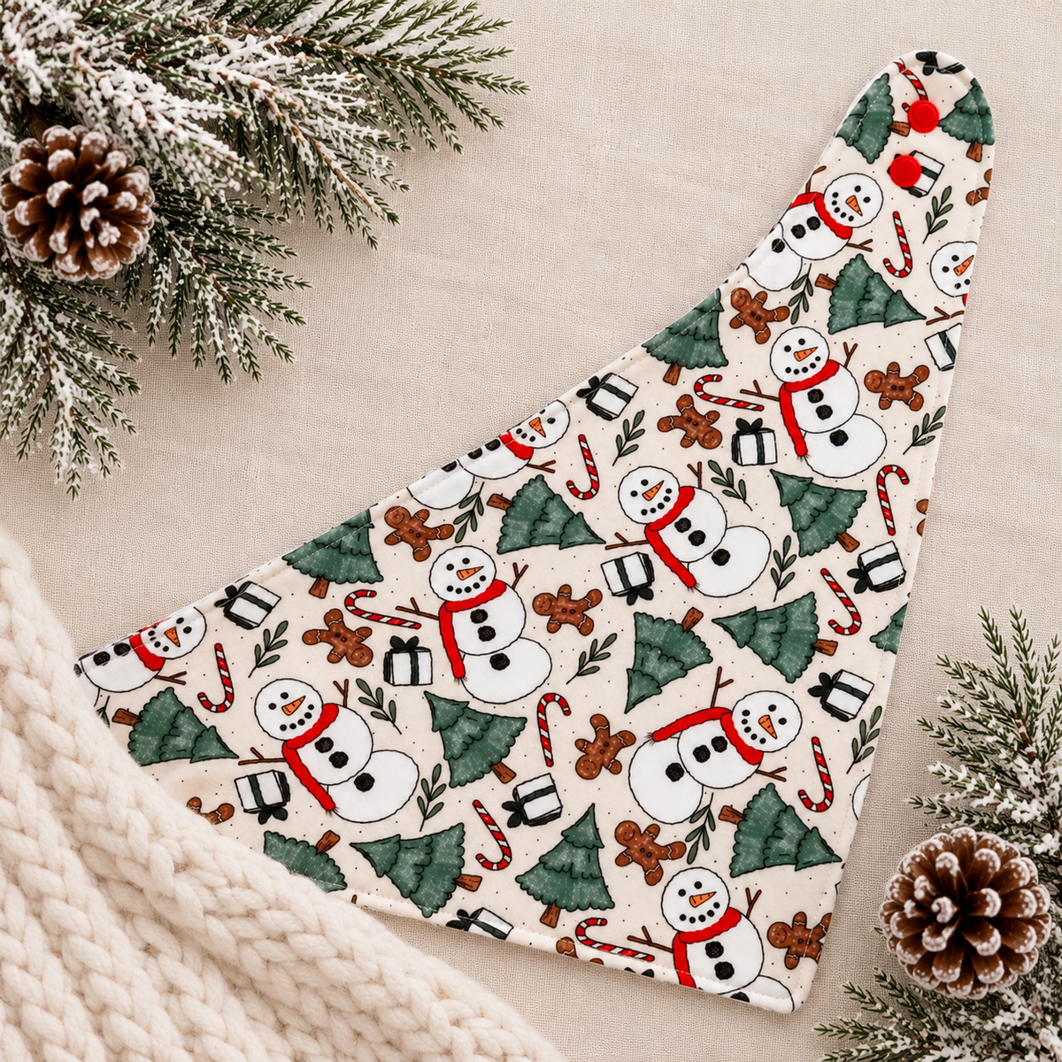 Bavoir bandana pour fête de bonhomme de neige