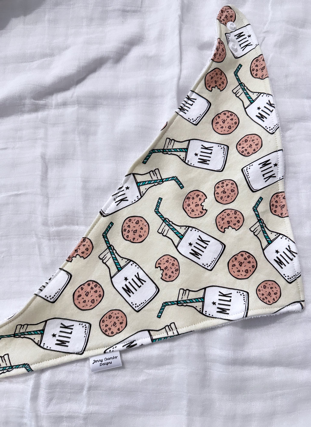 Cookies & milk bandana bib