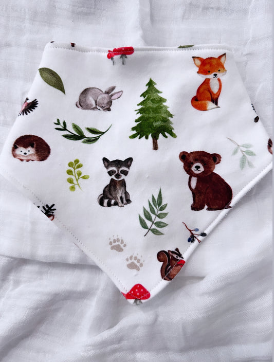Woodland bandana bib