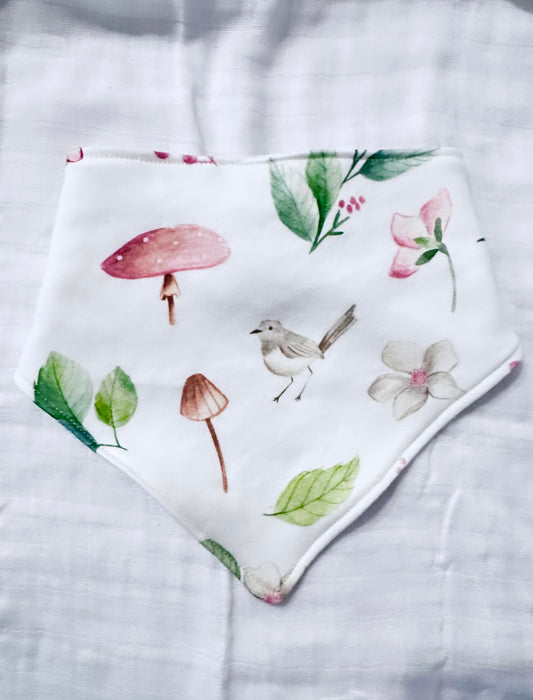 Wild mushroom bandana bib