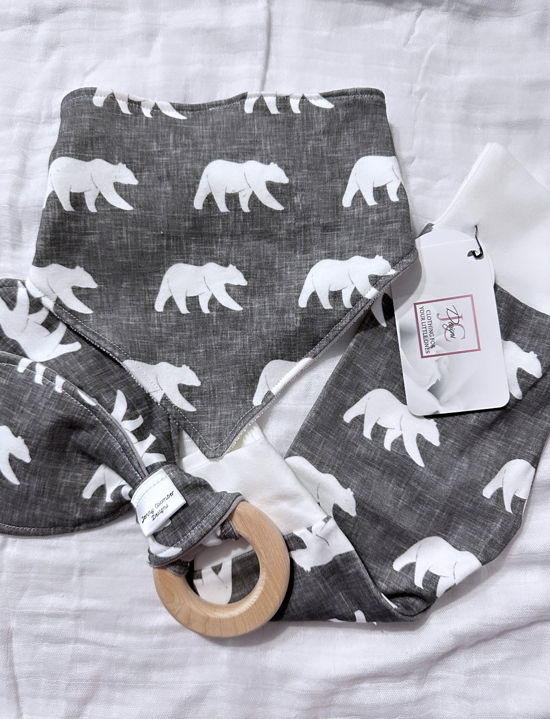 Polar bear bandana bib