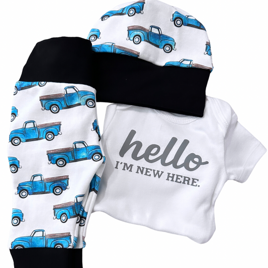 blue pickup trucks outfit