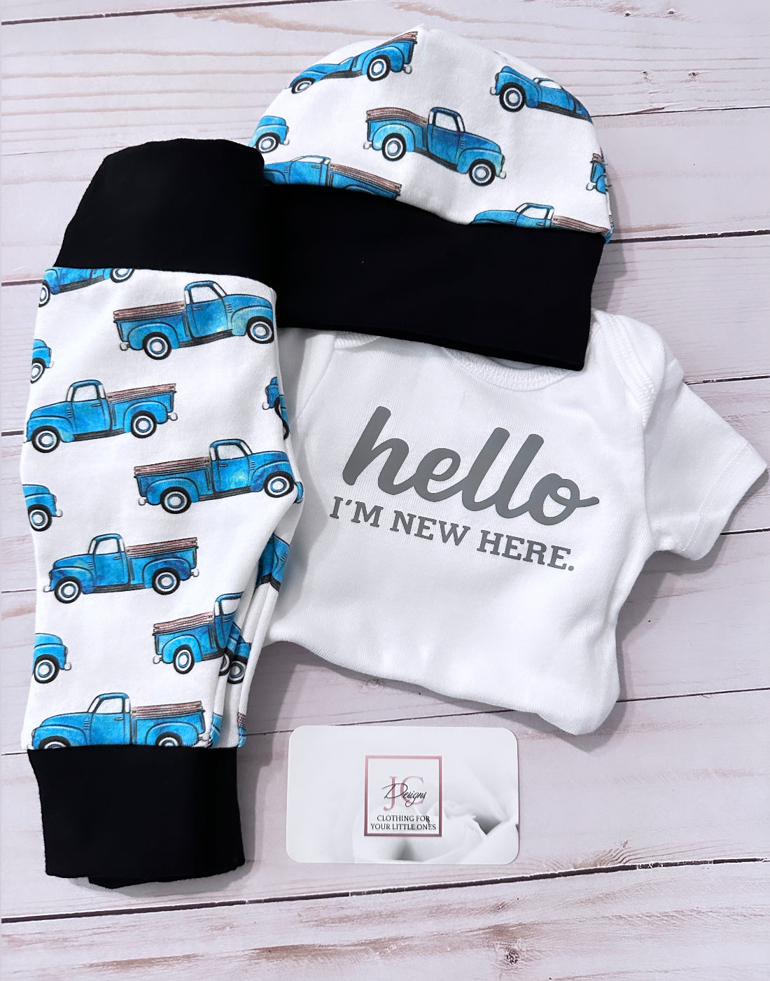 blue pickup trucks outfit
