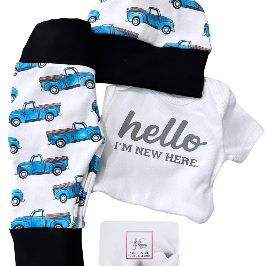 blue pickup trucks outfit