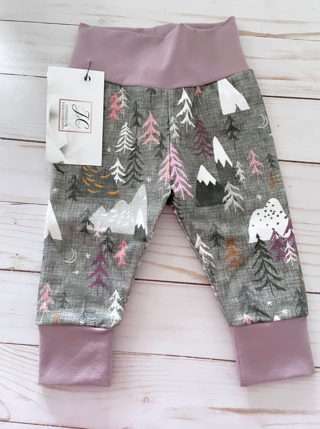 Purple woodland leggings