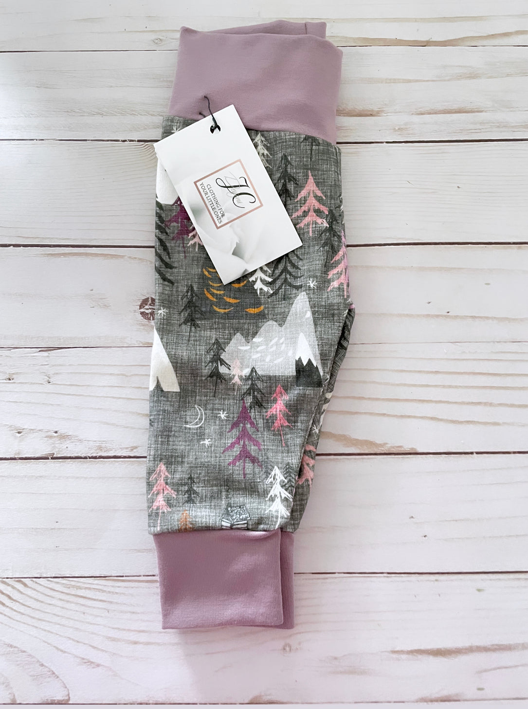 Purple woodland leggings