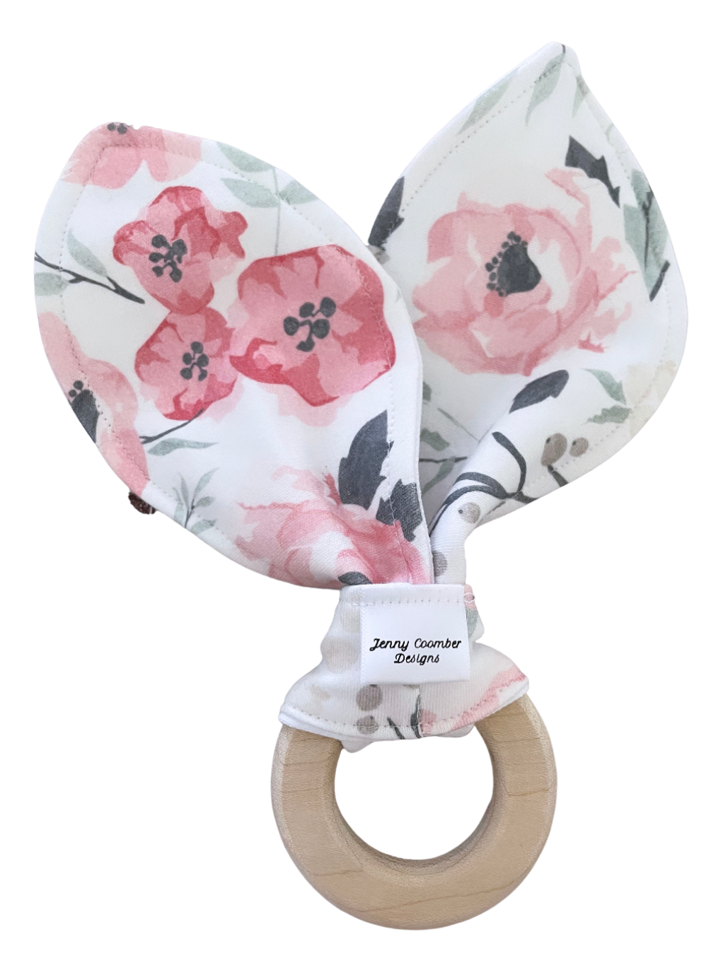 Anneau de dentition à motif floral aquarelle
