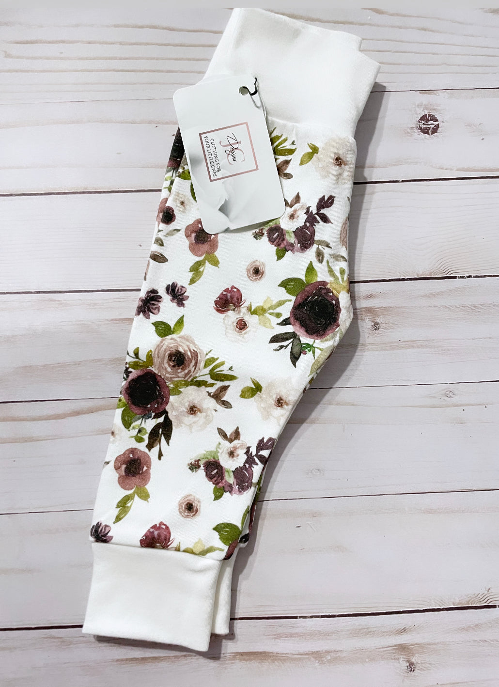 Dusty plum floral leggings