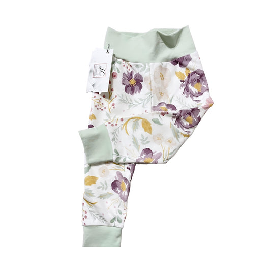 Watercolour purple floral leggings