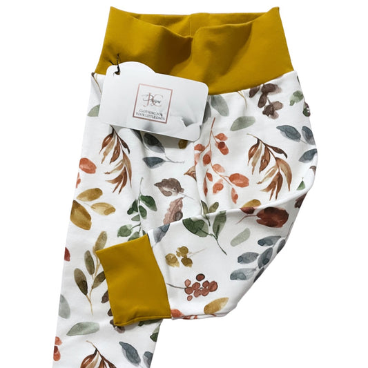 Watercolour leaves leggings