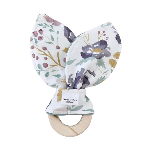 Watercolour purple floral Teether