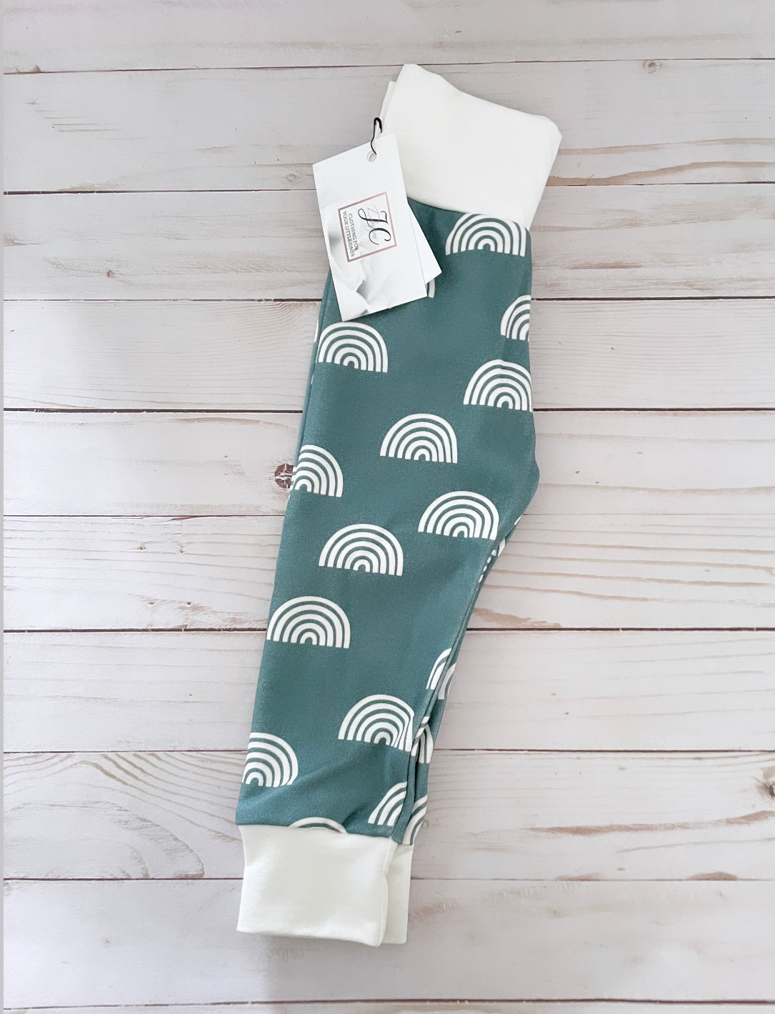 White rainbow leggings