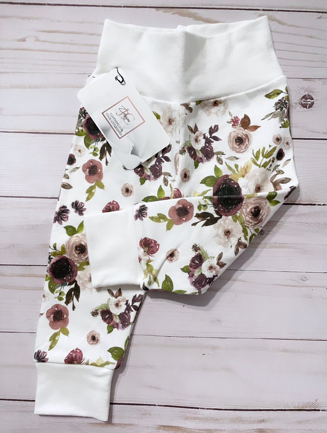 Dusty plum floral leggings