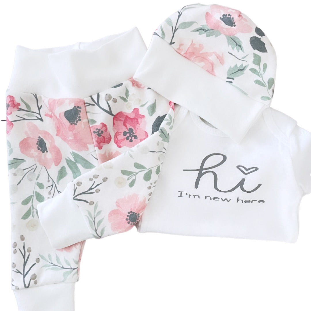Watercolour pink floral outfit