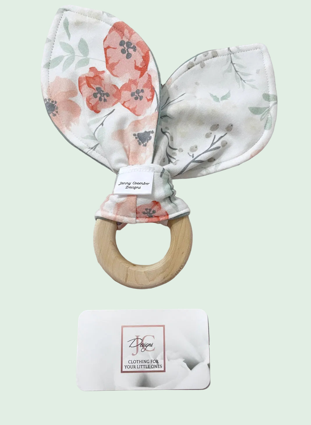 Watercolour Peach floral Teether