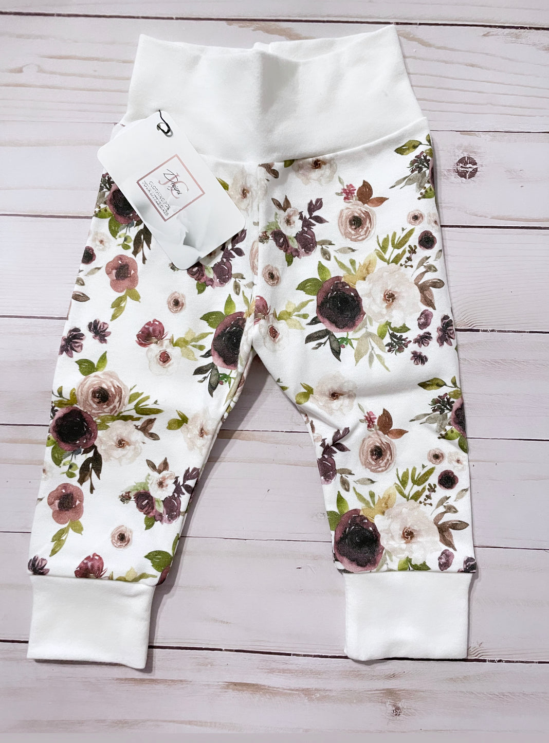 Dusty plum floral leggings