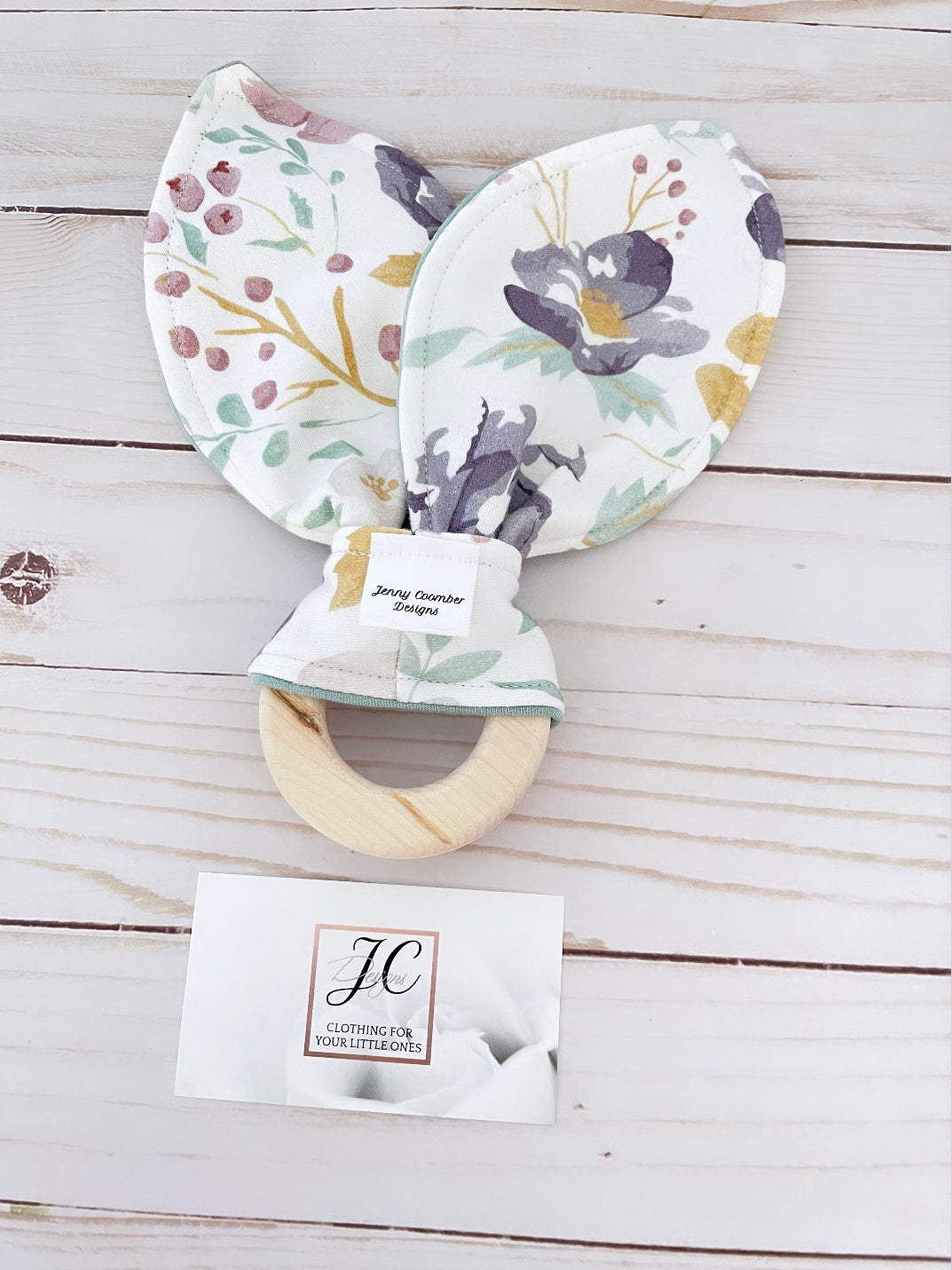 Watercolour purple floral Teether