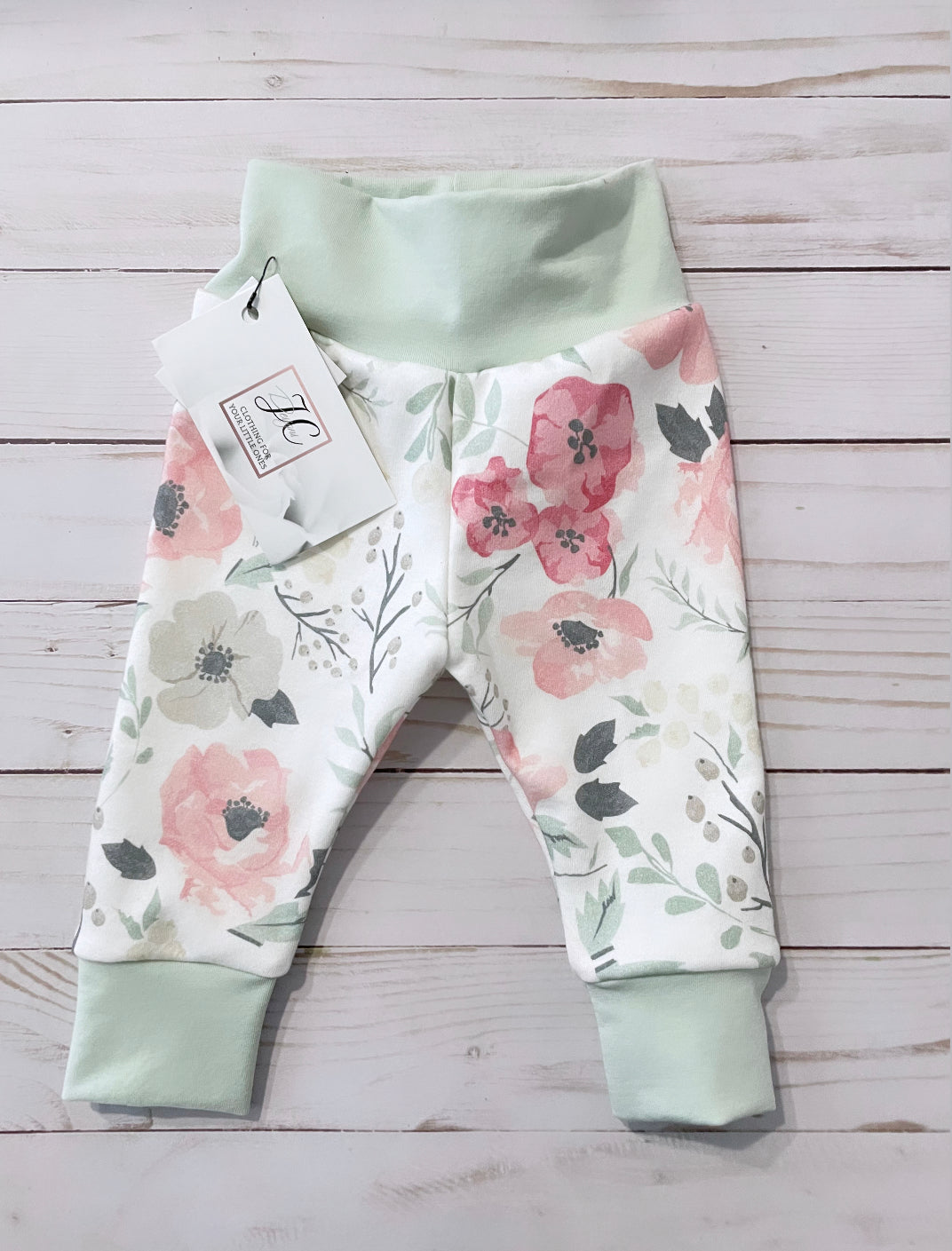 Pink floral leggings