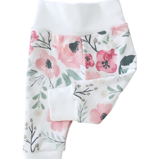 Watercolour Pink floral leggings