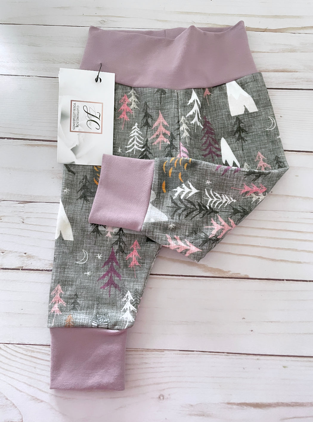 Purple woodland leggings