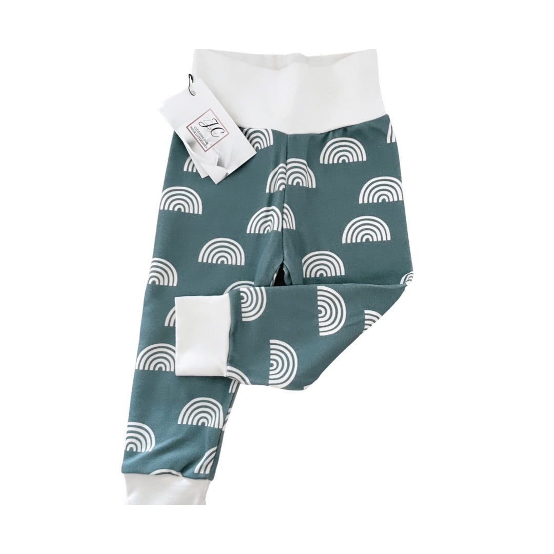 White rainbow leggings