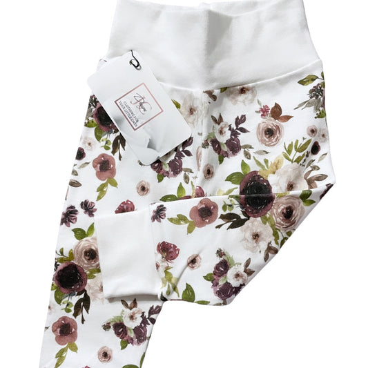 Dusty plum floral leggings