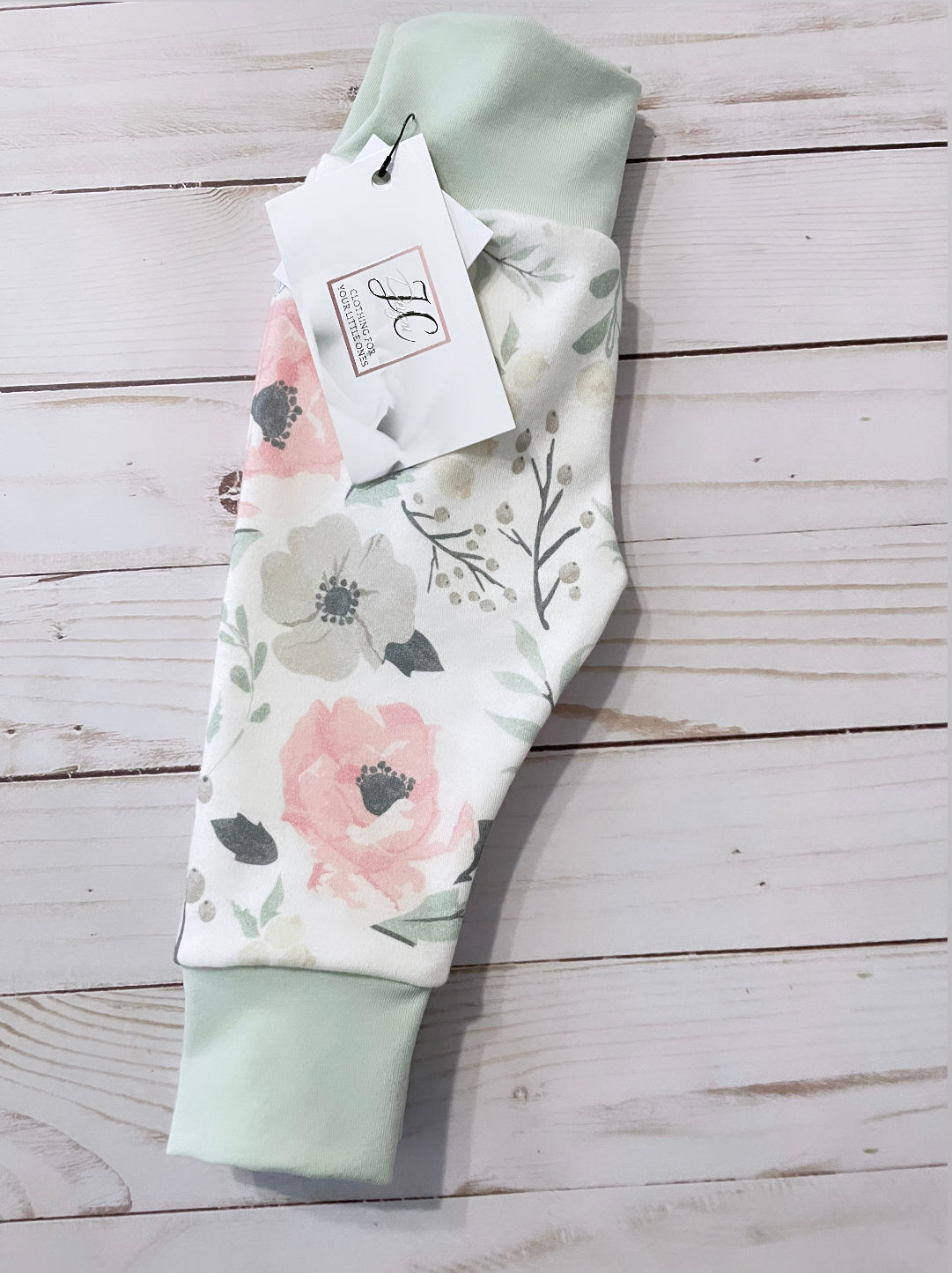 Pink floral leggings