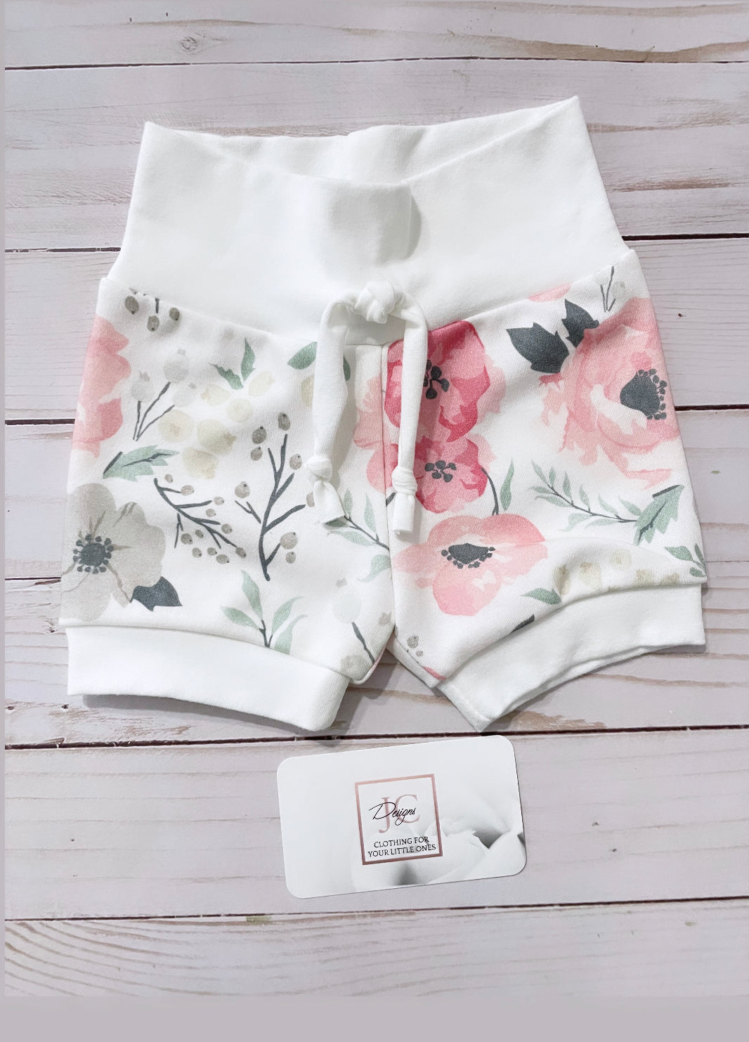 Watercolour pink floral shorts