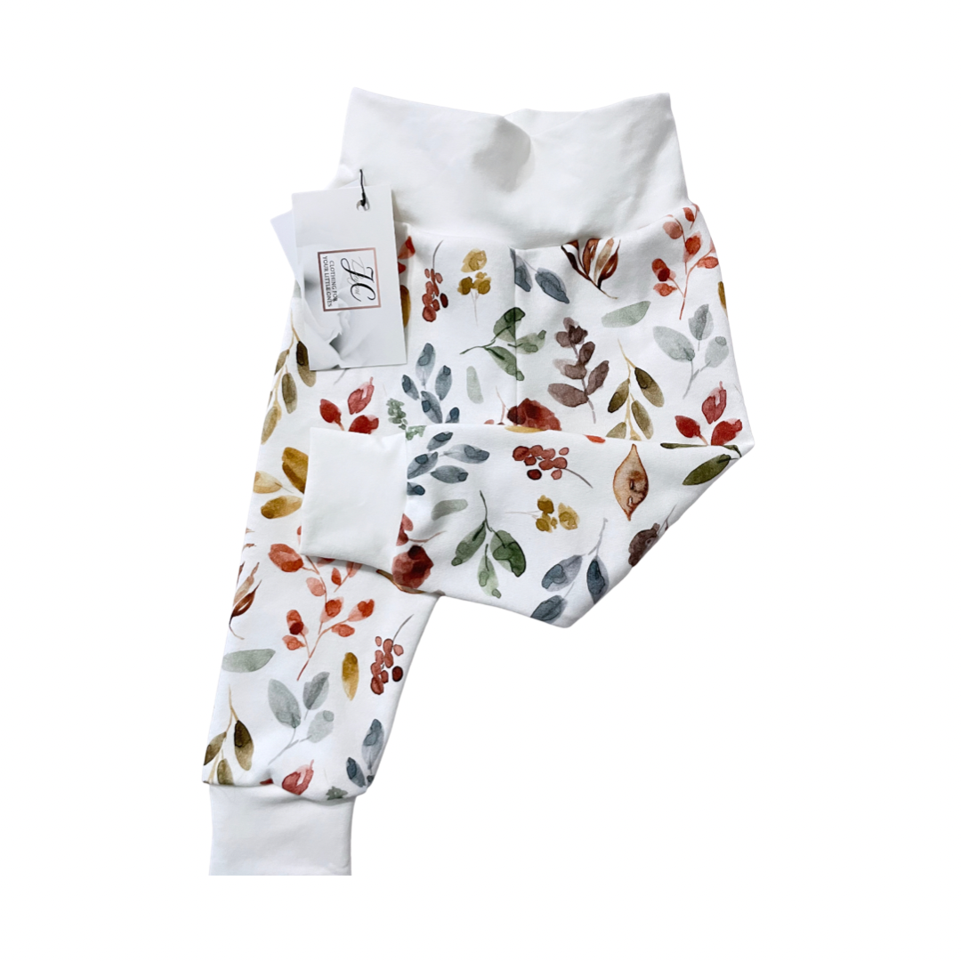 Watercolour leaves leggings