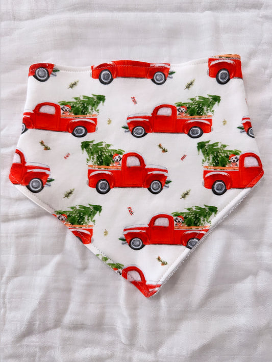 Red truck bandana bib