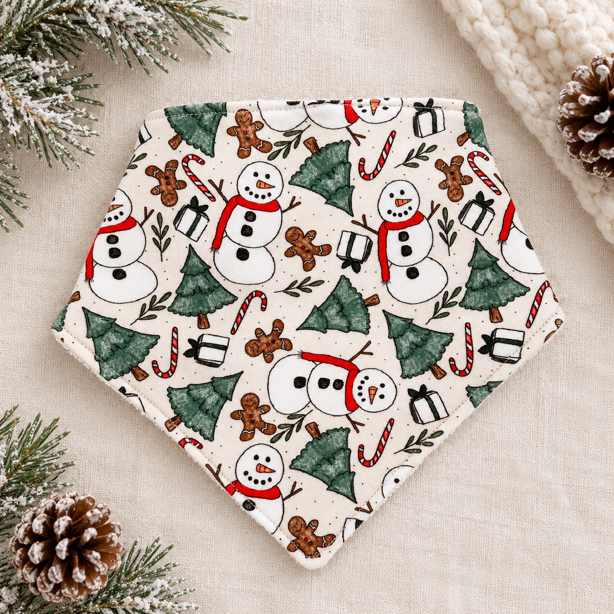 Bavoir bandana pour fête de bonhomme de neige