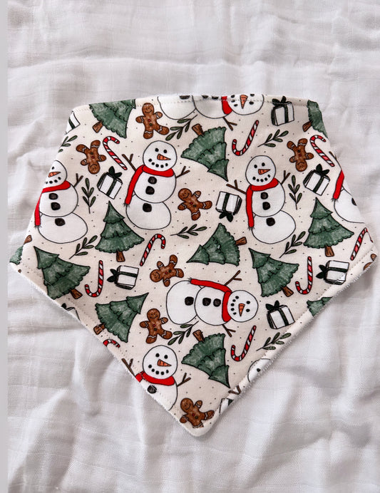 Snowman party Bandana bib