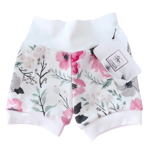 Watercolour pink floral shorts