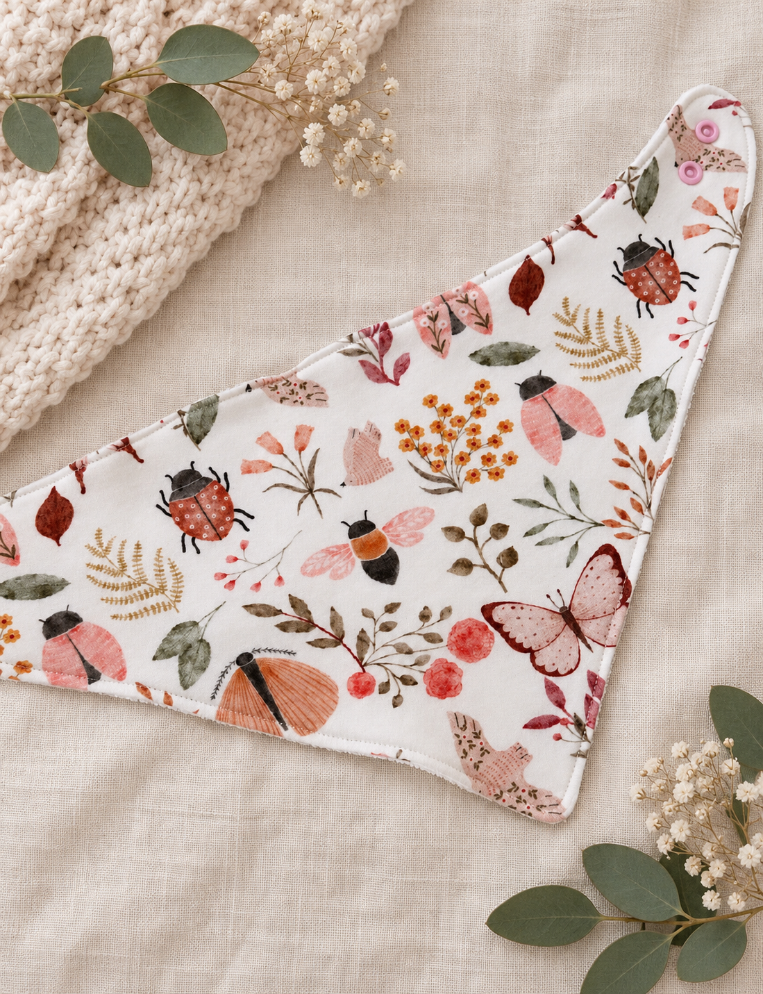 Garden friends bandana bib