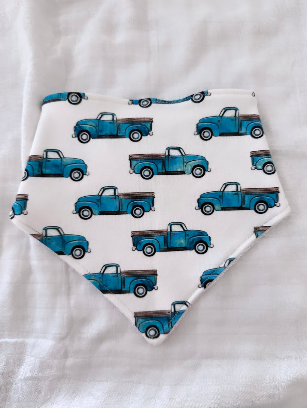 Blue Truck bandana bib