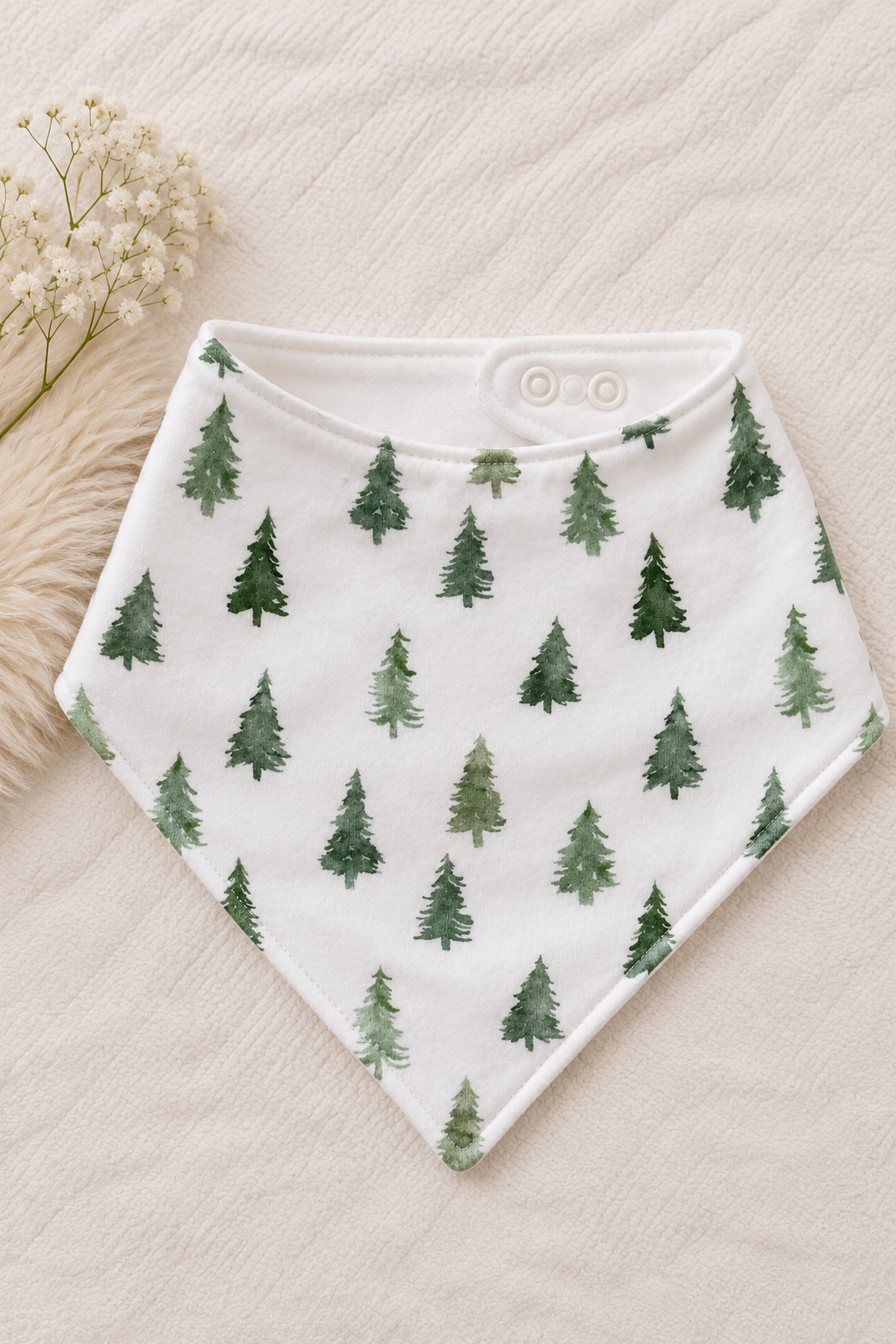 Pine trees bandana bib