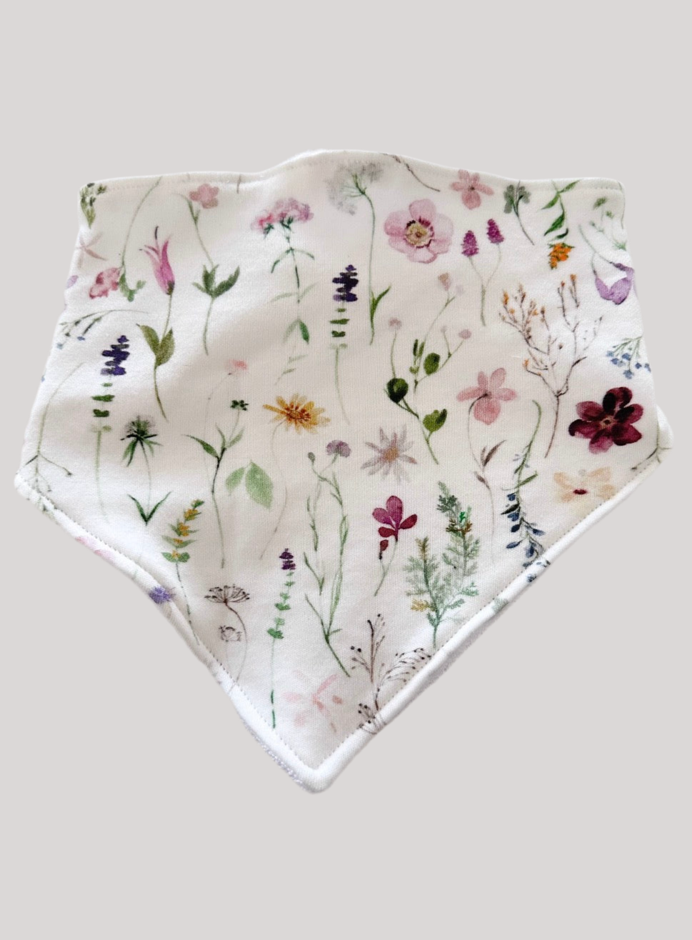 Purple wildflower bandana bib