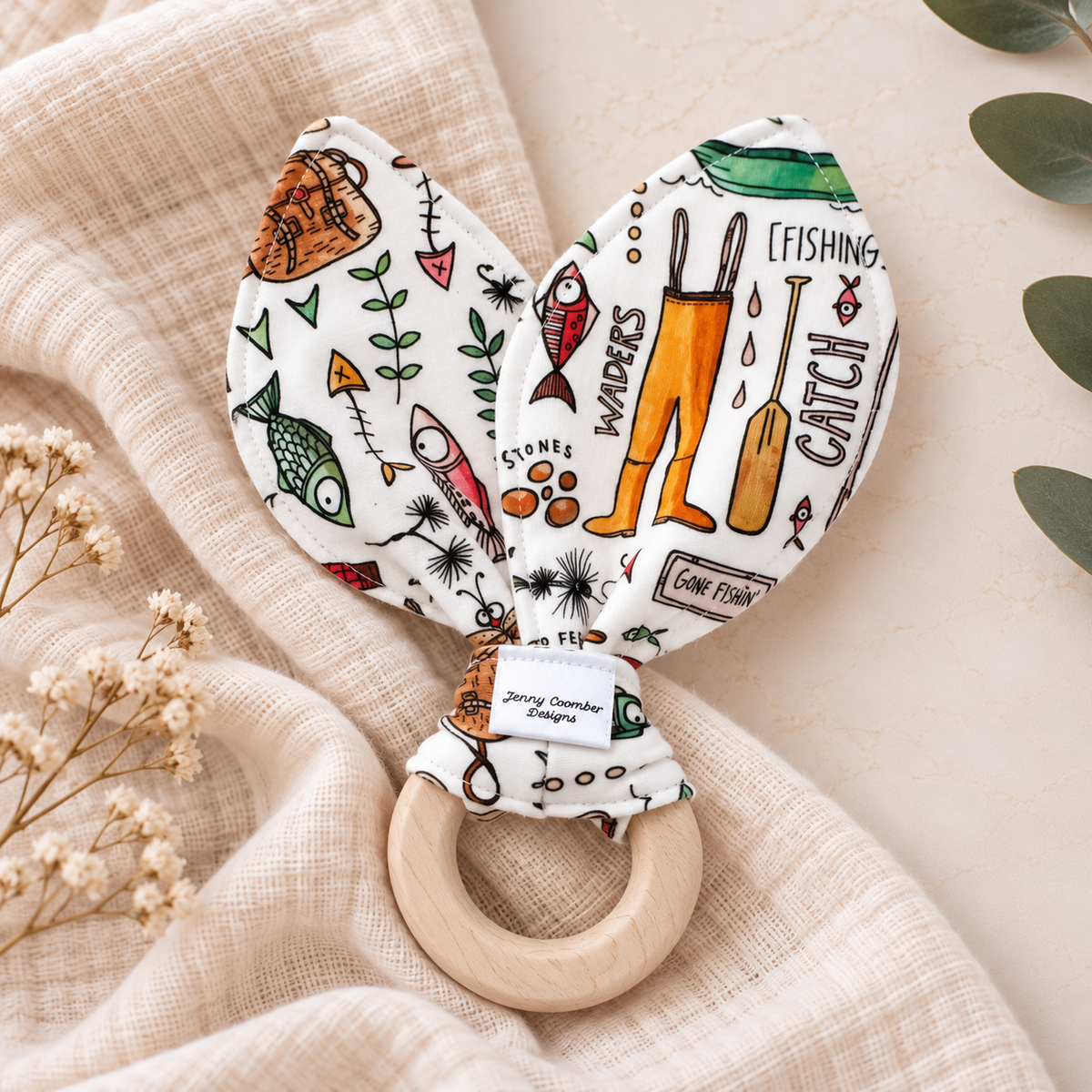 Gone fishing teether