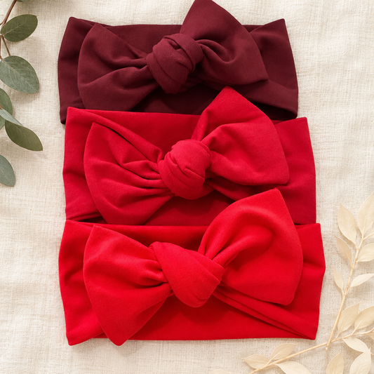 Red & burgundy head ties