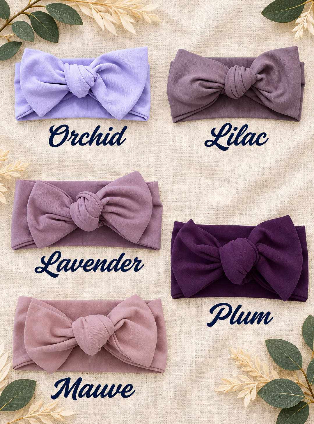 Lazos para la cabeza de color morado