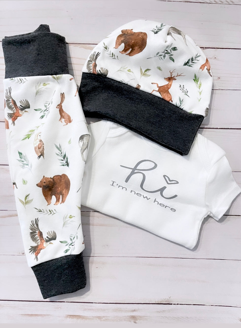 Woodland themed baby boy fashion clothes